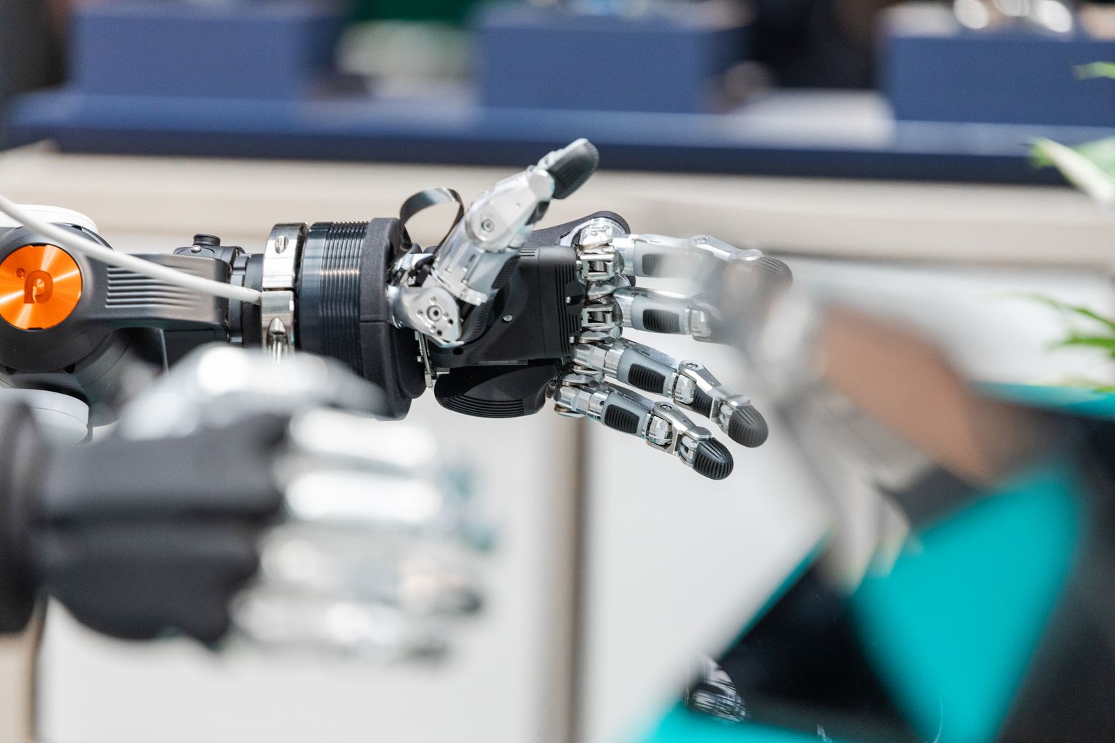 Close-up of the TACTILIA robotic hand